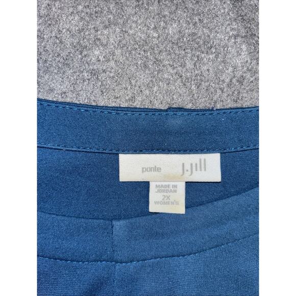 J Jill Women’s 2X Teal Ponte Knit Casual Travel Dress – Easy Fit Workwear Style - Picture 3 of 7